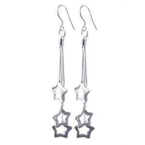 Sterling Silver Plated Star Hook Earrings